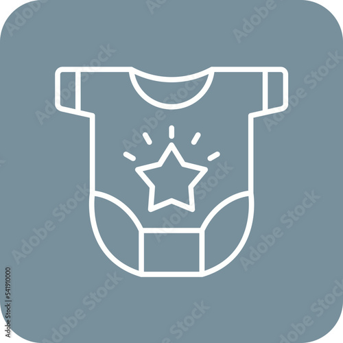 Baby Clothes Line Round Corner Background Icon