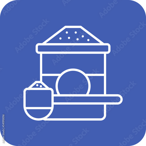 Baby Powder Line Round Corner Background Icon