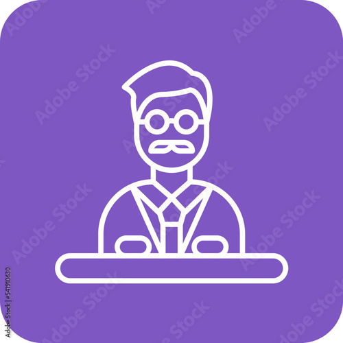 Principal Line Round Corner Background Icon