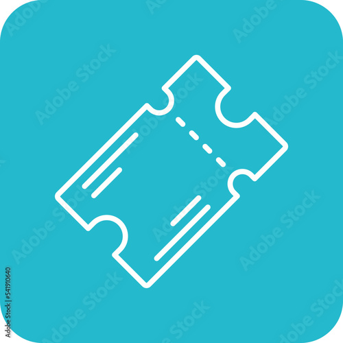 Tickets Line Round Corner Background Icon