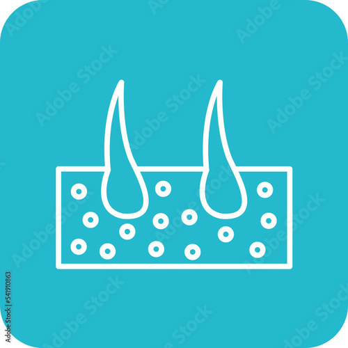 Epidermis Line Round Corner Background Icon
