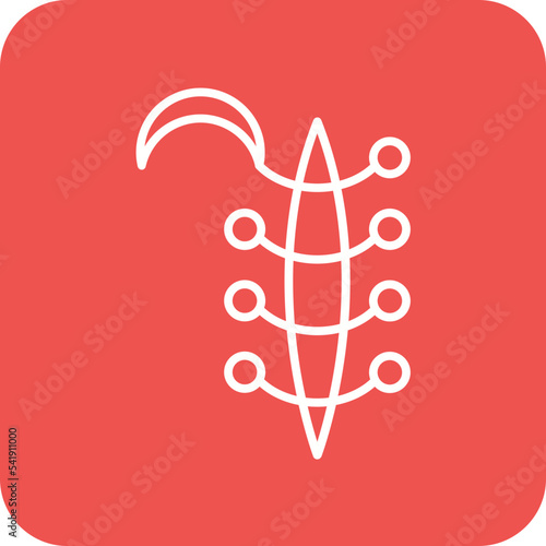 Suture Line Round Corner Background Icon