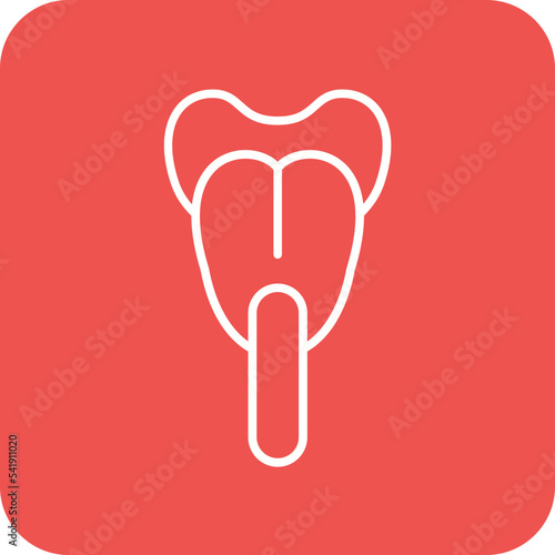 Tongue Depressor Line Round Corner Background Icon