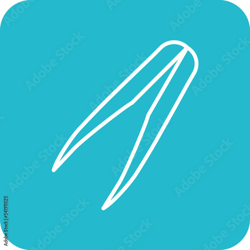 Tweezers Line Round Corner Background Icon
