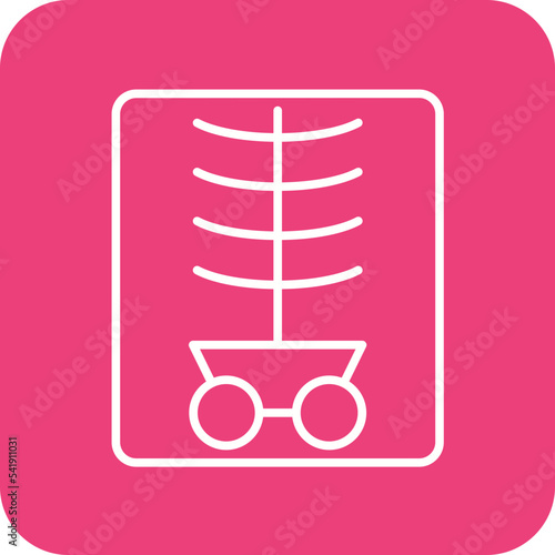 Xray Line Round Corner Background Icon