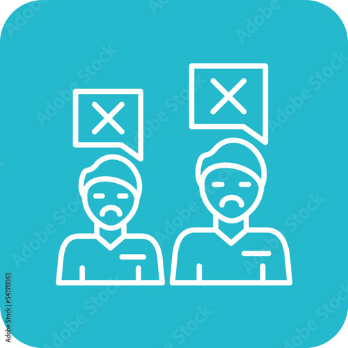 People Disagree Line Round Corner Background Icon