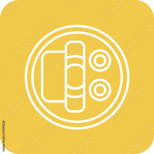 Masala Dosa Line Round Corner Background Icon