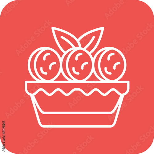 Ratatouille Line Round Corner Background Icon