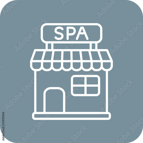 Spa Center Line Round Corner Background Icon