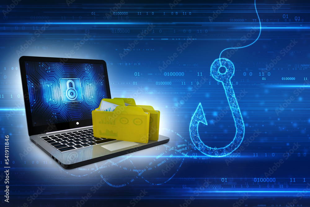 Computer Data Stealing, Data Breach, Phishing concept background