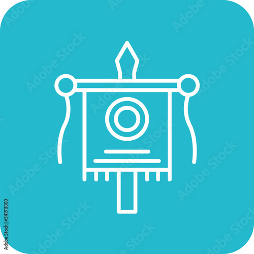 Vexillum Line Round Corner Background Icon