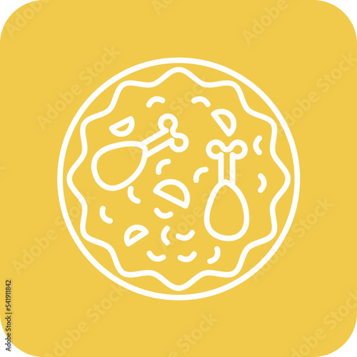 Mandi Line Round Corner Background Icon