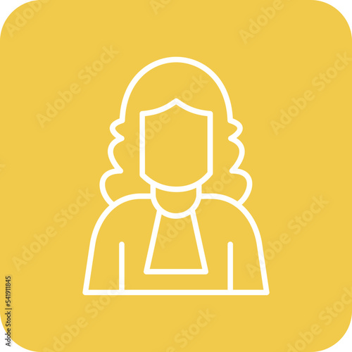 Judge Line Round Corner Background Icon