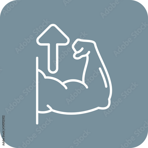 Muscles Line Round Corner Background Icon