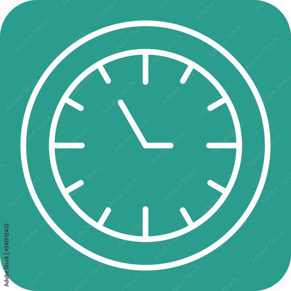 Clock Line Round Corner Background Icon Stock Vector | Adobe Stock