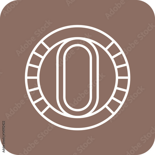 Velodrome Line Round Corner Background Icon