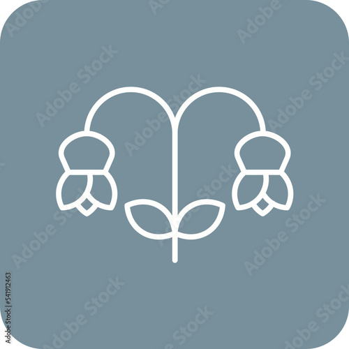 Snowdrop Line Round Corner Background Icon