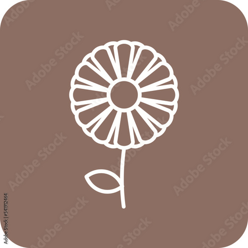 Aster Line Round Corner Background Icon
