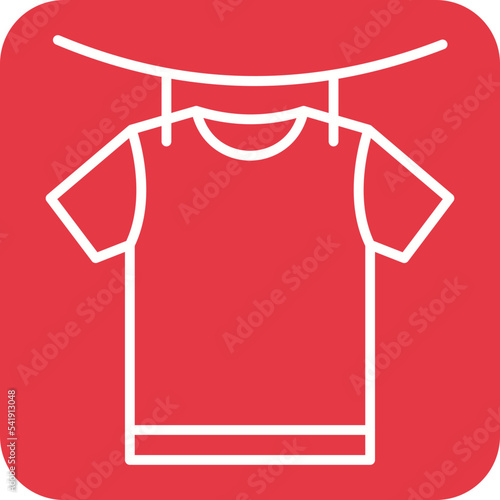Drying Clothes Line Round Corner Background Icon