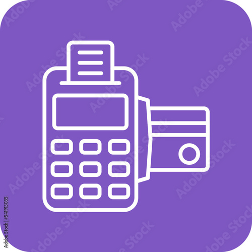 Card Machine Line Round Corner Background Icon