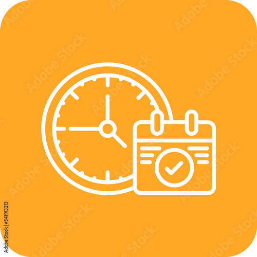 Time Plan Line Round Corner Background Icon