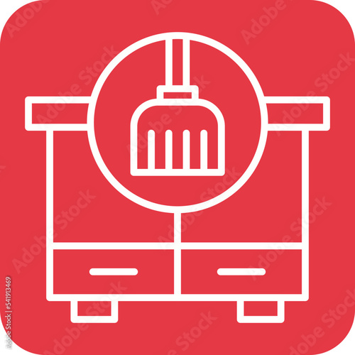 Dusting Line Round Corner Background Icon