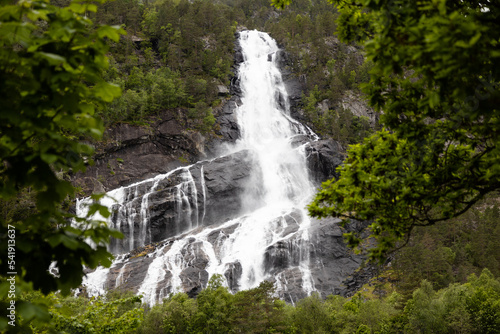 Horizontal Tree windowed waterfall  Norway