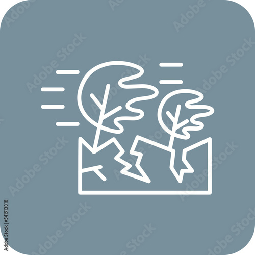 Disaster Line Round Corner Background Icon