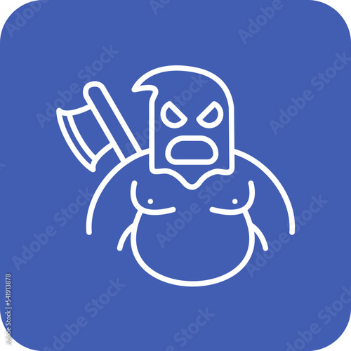 Executioner Line Round Corner Background Icon