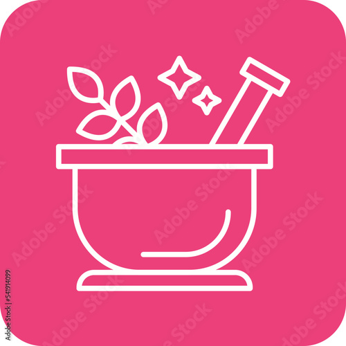 Herbs Line Round Corner Background Icon