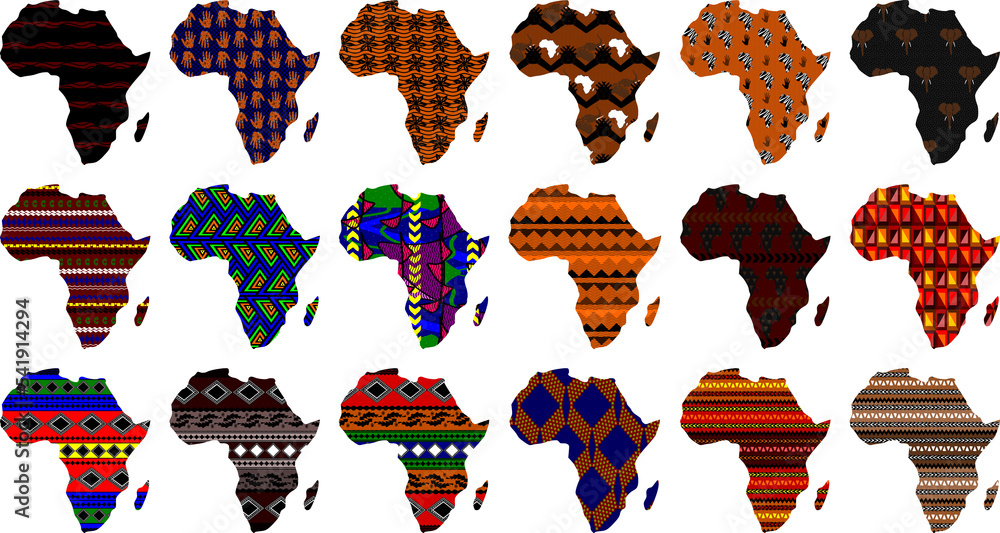 Africa in print set - obrazy, fototapety, plakaty 