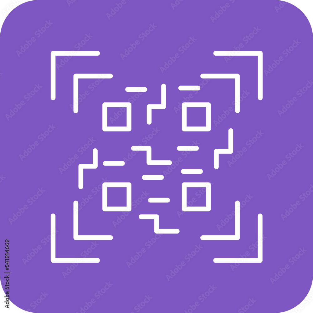 QR Code Scan Line Round Corner Background Icon Stock Vector | Adobe Stock