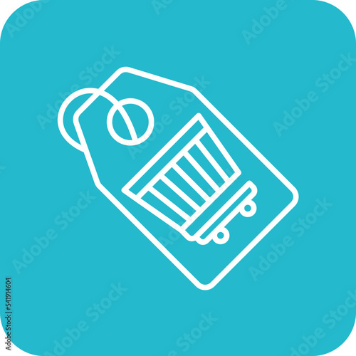Cart Tag Line Round Corner Background Icon