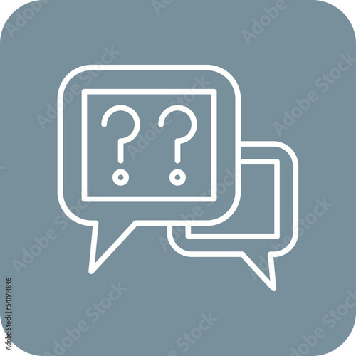 Questions Line Round Corner Background Icon