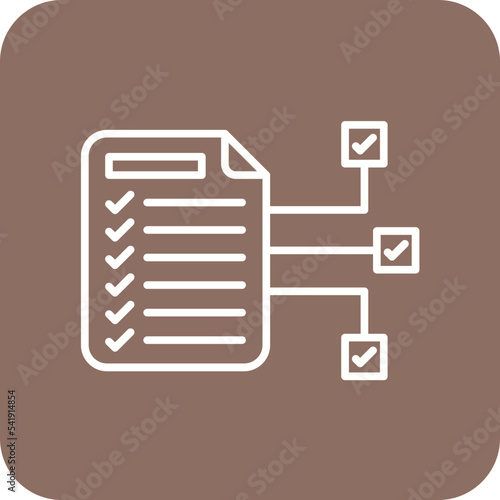 Scrum Tasks Line Round Corner Background Icon