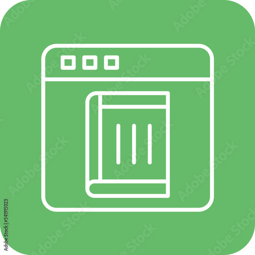 Ebook Line Round Corner Background Icon