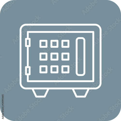 Strongbox Line Round Corner Background Icon