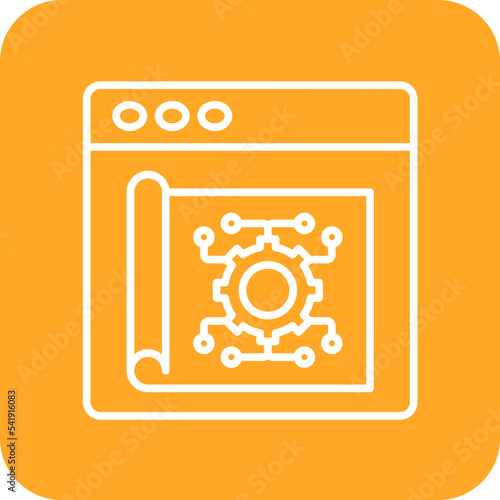 Prototyping Line Round Corner Background Icon