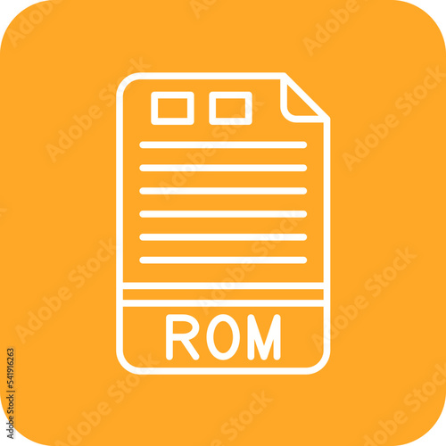 ROM Line Round Corner Background Icon