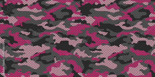 vector camouflage pattern for clothing design. Pink camouflage military pattern