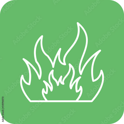 Fire Line Round Corner Background Icon