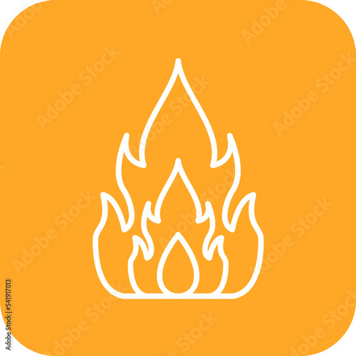 Fire Line Round Corner Background Icon