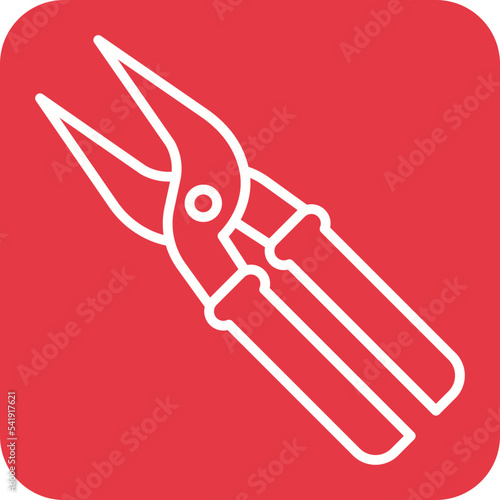 Pruners Line Round Corner Background Icon