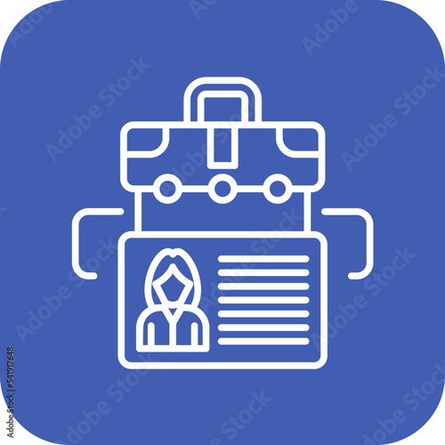 License to work Line Round Corner Background Icon