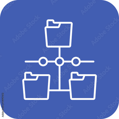 Plurality of Sources Line Round Corner Background Icon