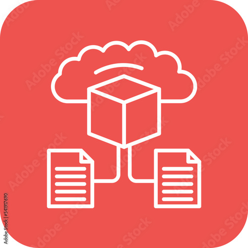 Predictive Modelling Line Round Corner Background Icon