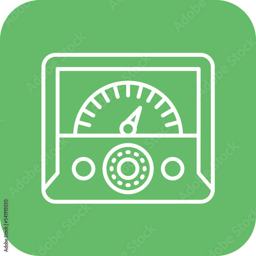 Ammeter Line Round Corner Background Icon