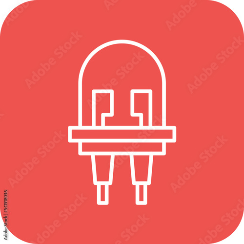 Light Emitting Diode Line Round Corner Background Icon