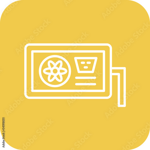 AC Supply Line Round Corner Background Icon