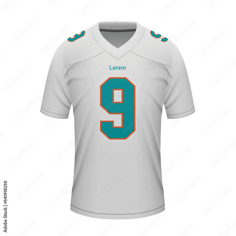 Realistic football away jersey Miami, shirt template Stock Vector ...